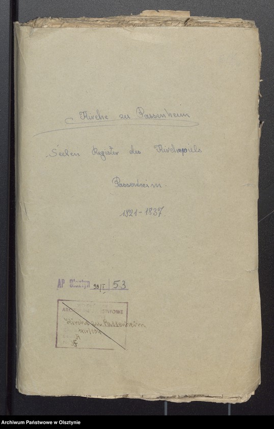 image.from.unit.number "Seelen Register des Kirchspiels Passenheim / za lata 1822-1831 brak, z 1821 r. jedynie Saborowen, z 1833 r.-tylko Gilgenau/"