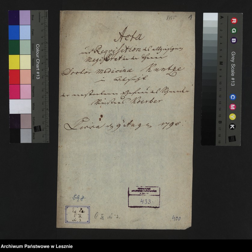 Obraz 3 z jednostki "[Requisition des allhiesigen Magistrats an den Herrn Doktor Kuntze in Absicht der verstorbenen Ehefrau des Schneidermeisters Korber]"