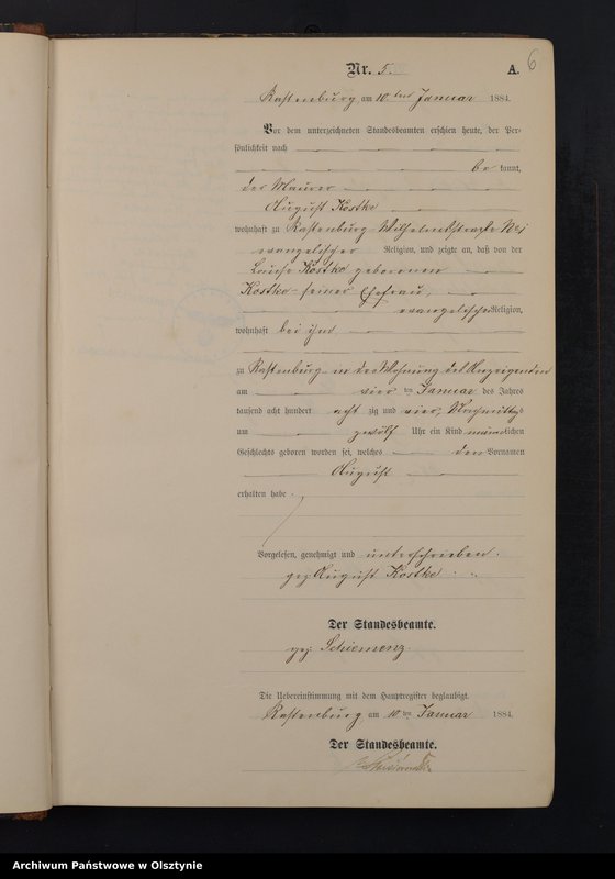 Obraz 8 z jednostki "Geburts-Neben-Register Nr 1 - 278"
