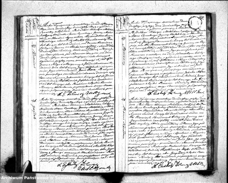 Obraz 15 z jednostki "Księga Aktów Urodzenia Urzędnika Stanu Cywilnego Gminy Metelskiey Pttu Seyneńskiego Wttwa Augustowskiego Od dnia 1- go Stycznia Tysiąc Osimset dwudziestego piątego roku 1825"