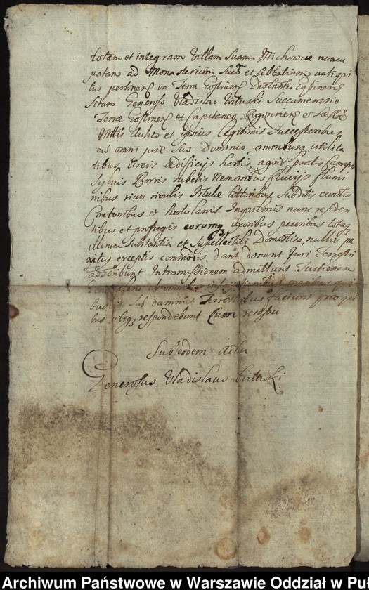 image.from.unit.number "Ekstrakt z ks. gr. płockich donacji w 1652 r. przez konwent wsi klasztornej Michowice podkomorzemu gostynińskiemu, staroście rogozińskiemu, dworzaninowi JKMci Władysławowi Wituskiemu"