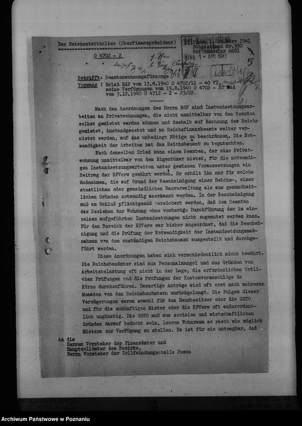 Obraz 9 z jednostki "Bauplätze für die Reichsbauämter, Finanzämter"