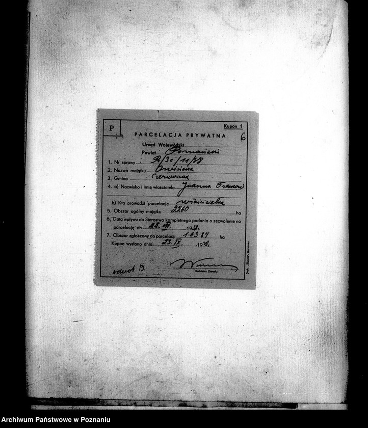 Obraz 10 z jednostki "Parcelacja prywatna majątku Owińska powiatu poznańskiego"
