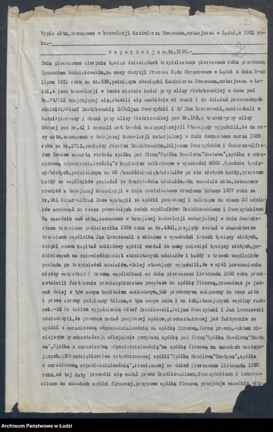 Obraz 4 z jednostki "Spółka Handlowa „Dostawa” – Drobikowski, Sroczyński i Lenczewski"