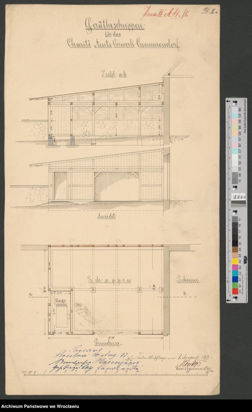 Obraz 1 z jednostki "Geräteschuppen für das Charite Amtsvorwerk Crummendorf. Blatt II"