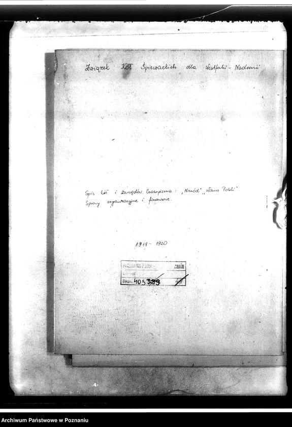 Obraz 4 z jednostki "Spisy kół i zarządów. Czasopisma "Naród"- kilka numerów. Sprawy organizacyjne i finansowe "Wiarus Polski""