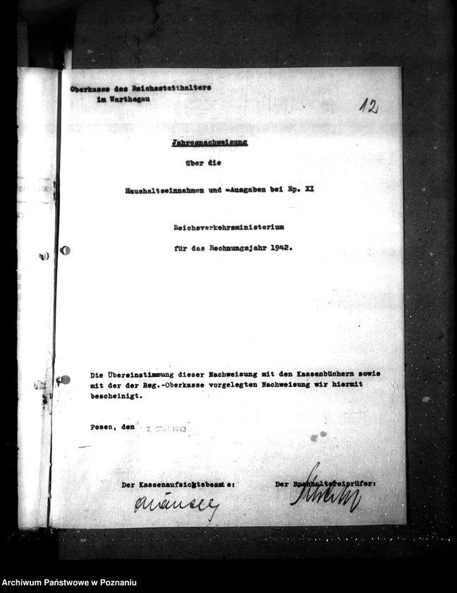 Obraz 16 z jednostki "Jahresnachweisung über die Haushaltseinnahmen und Ausgaben, Reichsministerium der Finanzen"