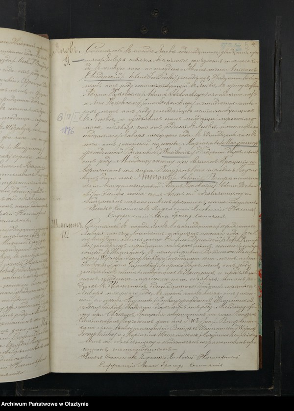 Obraz 7 z jednostki "Duplikat˝ Aktov˝ Uroždennyh˝, Brakosočetannyh˝ i Umerših˝ Ânovskago Prihoda Prasnyšskago Okruga Plockoj Gubernìi za 1876 god˝ [Duplikat. Akta urodzeń, małżeństw i zgonów Parafii Janowo Obwodu Przasnyskiego Guberni Płockiej za 1876 rok]"