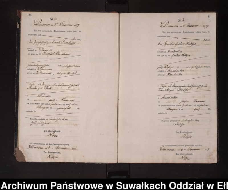 image.from.unit.number "Sterbe-Neben-Register des Preussischen Standes-Amtes Widminnen Kreis Loetzen"