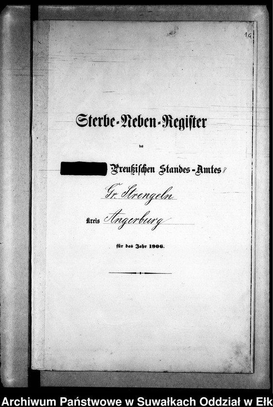 image.from.unit.number "Sterbe-Neben-Register des Preussischen Standes-Amtes Gr. Strengeln Kreis Angerburg"