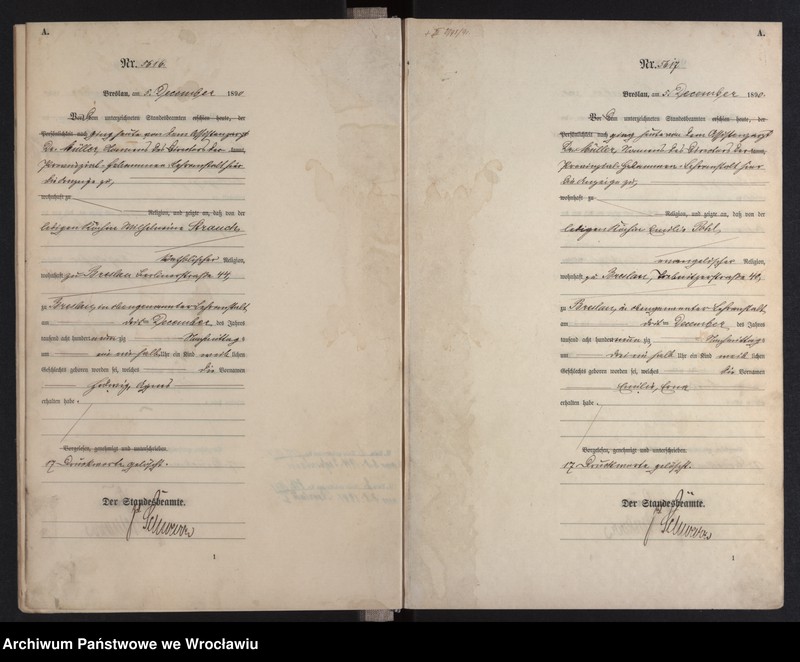 image.from.unit.number "Geburts-Haupt-Register Breslau II 1890 Band 15"