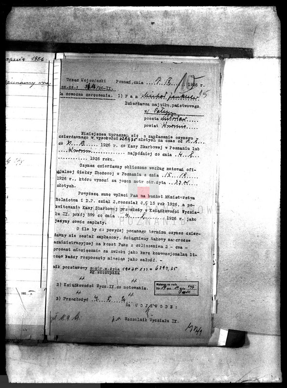 Obraz 19 z jednostki "Spłata czynszu dzierżawnego majątku Pałczyn"