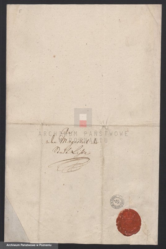 Obraz 8 z jednostki "Korespondencja - zarządzanie władzy zwierzchniej miasta Leszna w sprawach administracyjno - porządkowych i finansowych; język niemiecki"