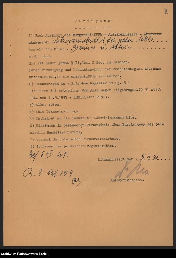 Obraz 14 z jednostki "Lejb Brauner, Ludwik Halwie- sprzedaż towarów łokciowych"