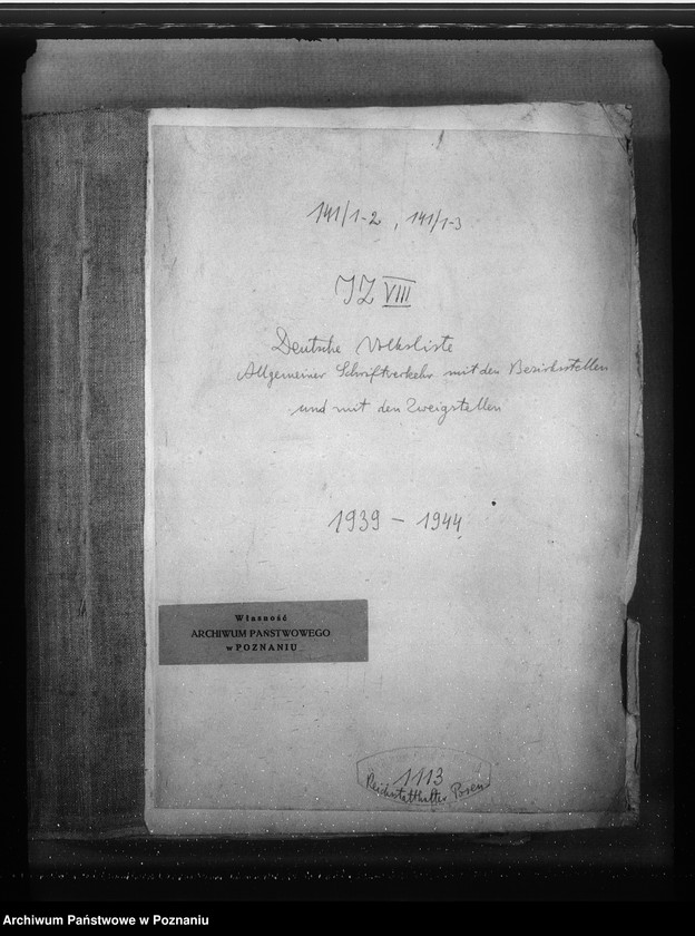 image.from.unit.number "Deutsche Volksliste. Allgemeiner Schriftverkehr mit den Bezirksstellen und mit den Zweigstellen"