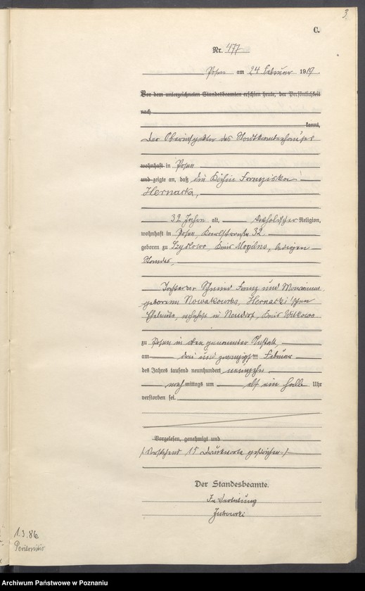 Obraz 5 z jednostki "Księga miejscowa zgonów tom II [Rejestr główny zgonów]"