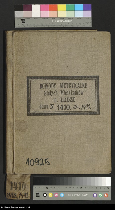 Obraz 2 z jednostki "Dowody metrykalne stałych mieszkańców m. Łodzi nr domu 1410-1411"