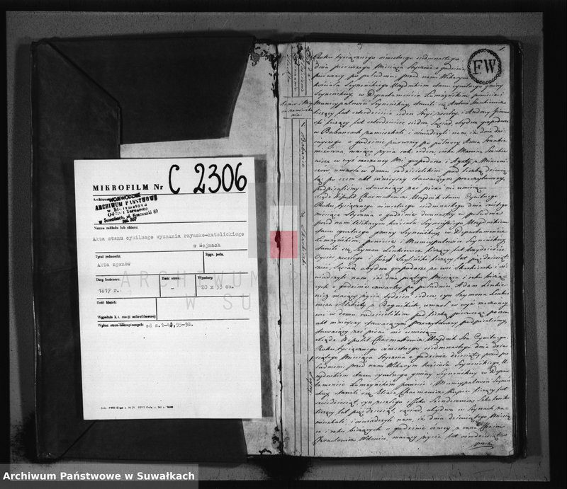 image.from.unit.number "Akta zeszłych stanu cywilnego gminy seyneńskiey od 1-go stycznia 1817 roku."