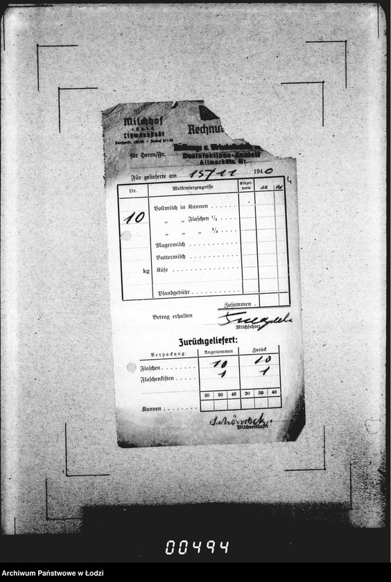 Obraz 8 z jednostki "Quittungen- Lieferscheine Desinfektionsanstalt"