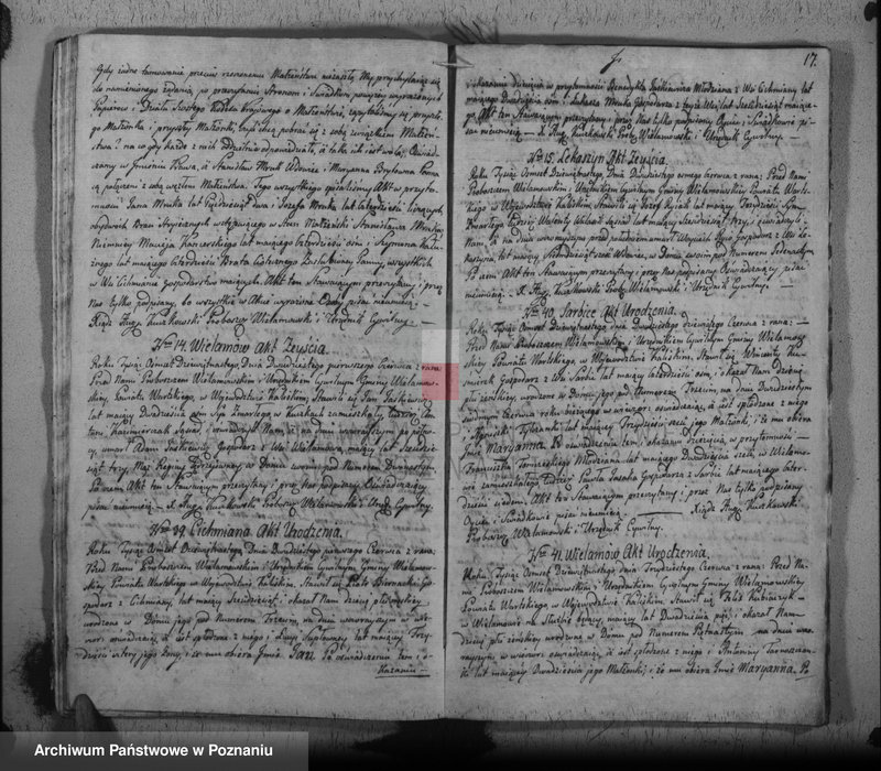 Obraz 19 z jednostki "Akta urodzeń, małżeństw i zejścia"