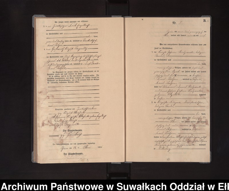 image.from.unit.number "Heiraths-Neben-Register des Königlichen Preussischen Standes-Amtes Orlen Kreis Loetzen"
