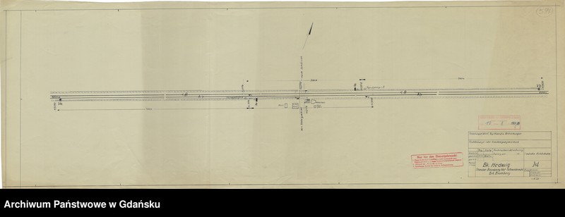 image.from.unit.number "Reichsbahndirektion Danzig. Deutsche Reichsbahn. Bk. Hedwig. Strecke: Bromberg Hbf - Schneidemühl. B.A. Bromberg"
