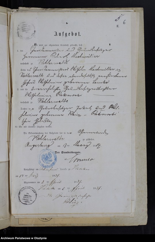 image.from.unit.number "Sammelakten zum Heiraths Register"