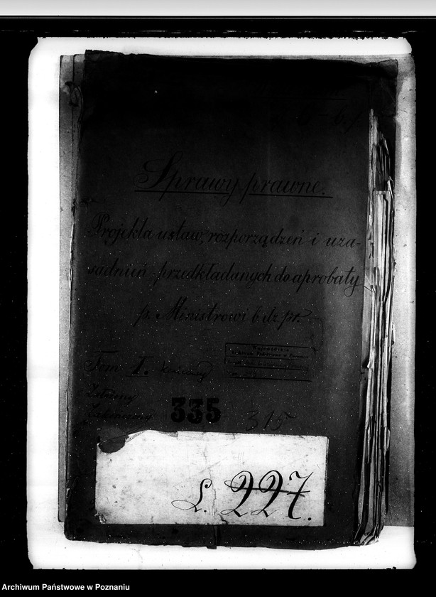 Obraz 4 z jednostki "Sprawy prawne projekty ustaw, rozporządzeń i uzasadnień przedkładanych do aprobaty p. Ministrowi b. Dzielnicy Pruskiej"