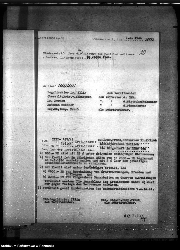 Obraz 14 z jednostki "Sitzungen des Bezirkskreditausschusses - Litzmannstadt (Łódź)"