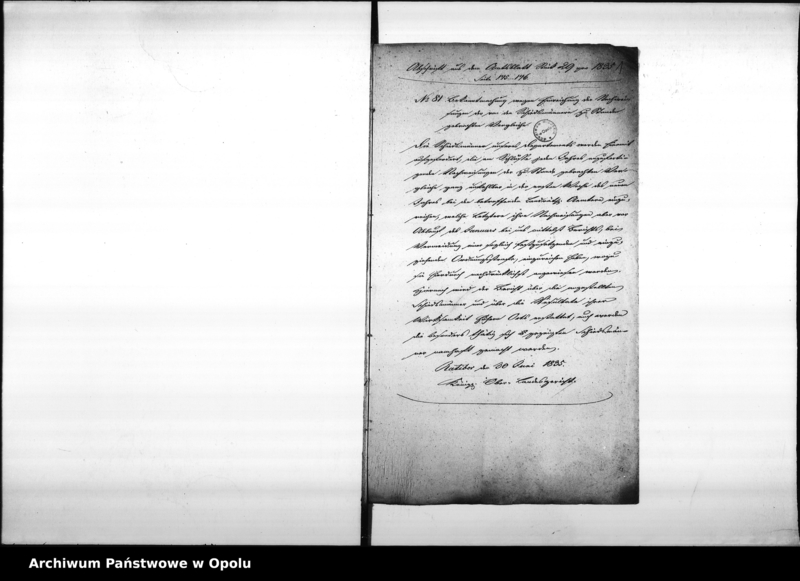 Obraz 5 z jednostki "Acta des Magistrats zu Oppeln betreffend die Einreichung der Nachweisungen der von den Schiedsmänner zu Stande Gebrachten Vergleiche an das Königl[iche] Oberlandesgericht. De Anno 1835-1858"