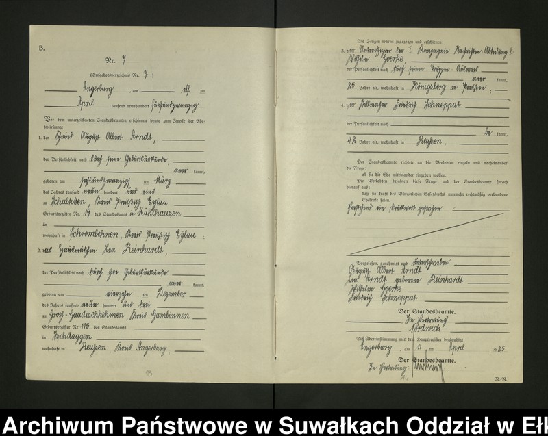 image.from.unit.number "[Heirats - Register (Neben - Register) Standesamt Angerburg einschl. der Bezirke, Gr. Strengeln, Prinowen und Kehlen Kreis Angerburg]"