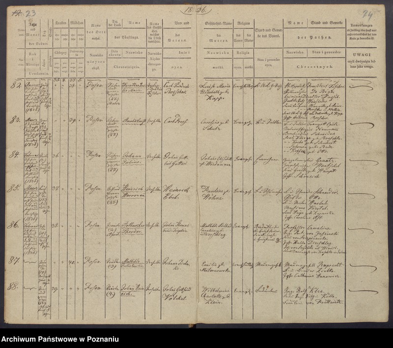 Obraz 15 z jednostki "[Akta urodzeń i chrztów, zgonów i pogrzebów, zapowiedzi i ślubów]"
