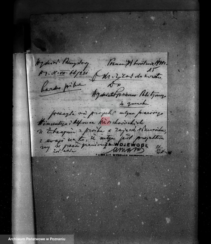 Obraz 20 z jednostki "Udzielenie zezwolenia na urządzenie młyna parowego W. i A. Wierzchowieckich w Zbąszyniu, pow. nowotomyski"