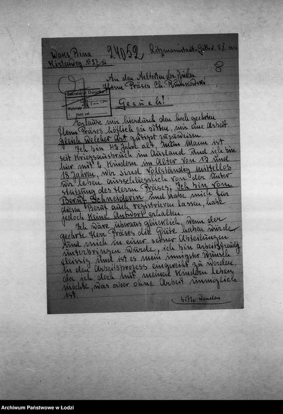 Obraz 11 z jednostki "[Podania o pracę]"