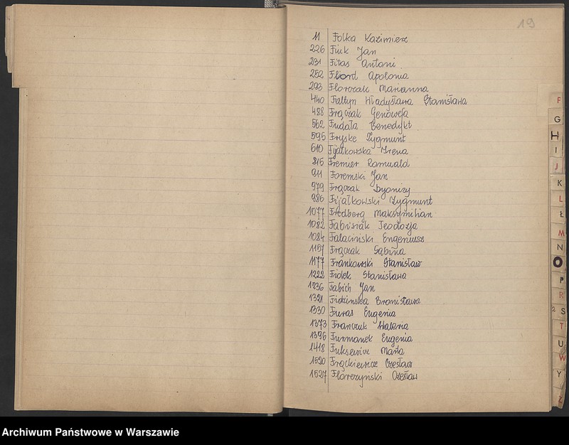 Obraz 16 z jednostki "Skorowidz do akt urodzeń"