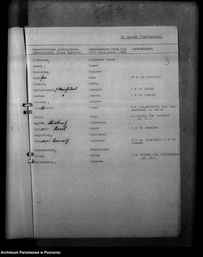 Obraz 7 z jednostki "Ortsnamenänderung Kreis Kosten - Kościan"