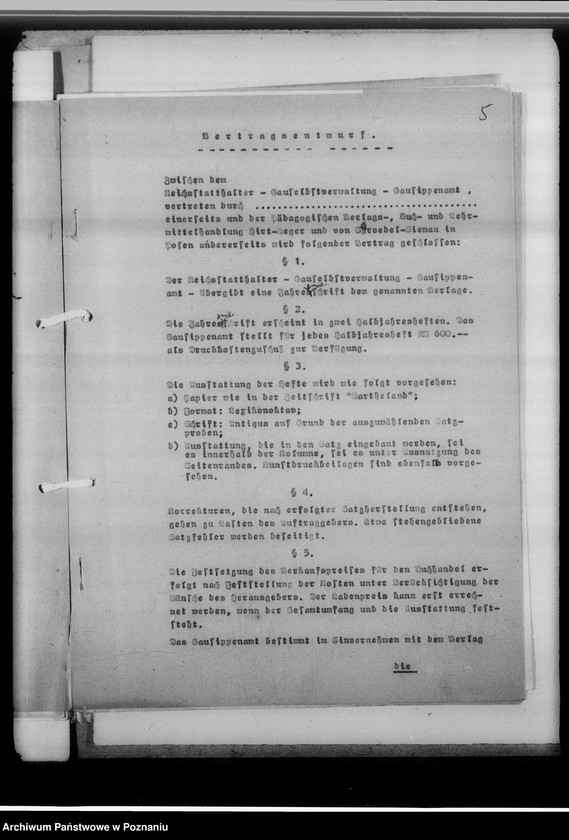 Obraz 9 z jednostki "Zeitschrift für ostdeutsche Sippenforschung [korespondencja w sprawie prospektu wydawnictwa, umowa z Wydawnictwem Pedagogicznym]"