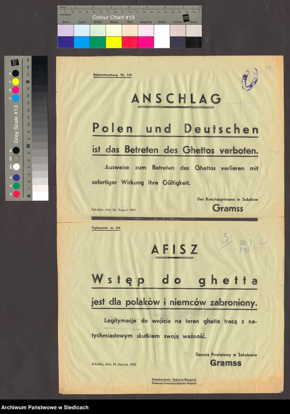 Obraz 2 z kolekcji "Afisze okupacyjne powiatu sokołowskiego 1939-1944.111"