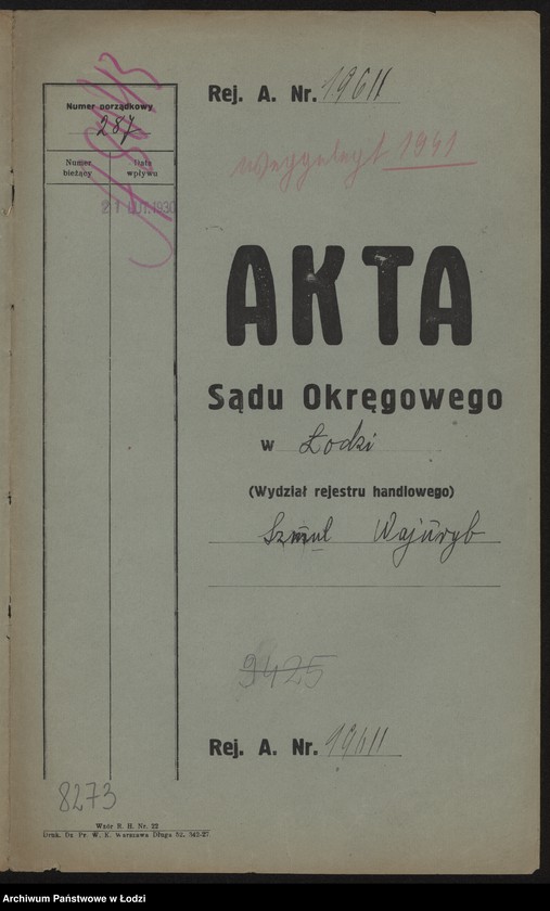 Obraz 2 z jednostki "Szmula Wajnryb- sprzedaż olejów jadalnych"