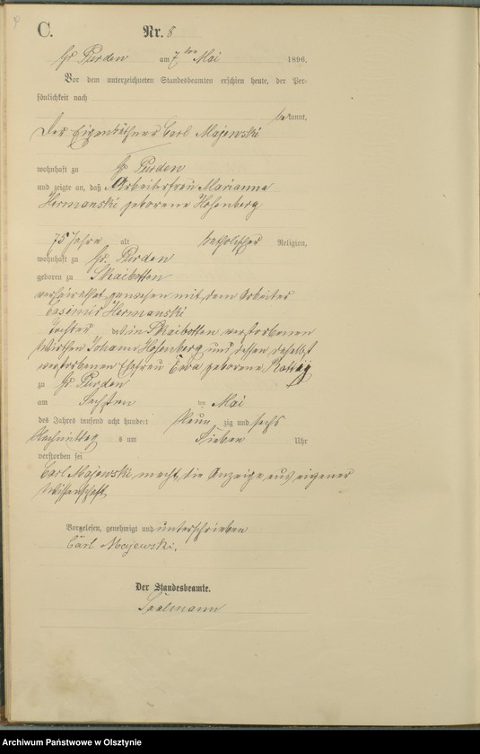 image.from.unit.number "Sterbe-Haupt-Register Nr 1 - 45"