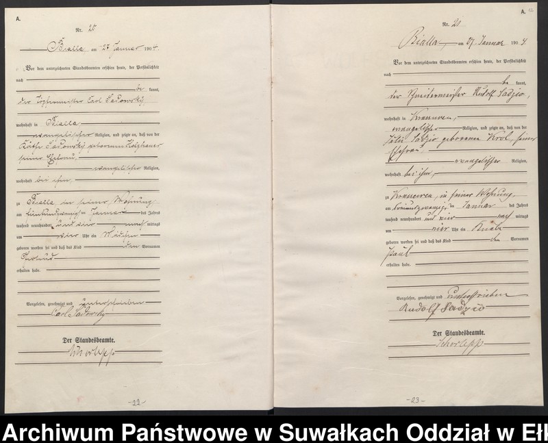 image.from.unit.number "Geburts-Haupt-Register des Königlichen Preussischen Standes-Amtes Bialla Kreis Johannisburg"