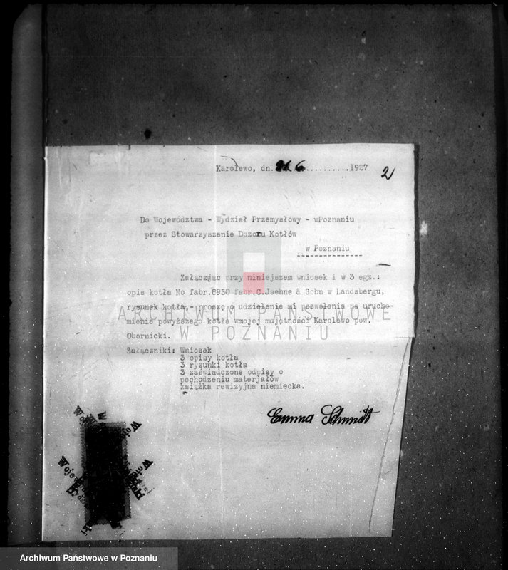 Obraz 6 z jednostki "Majątek Karolewo, pow. obornicki własność Emma Schmidt nr woj. 5977"