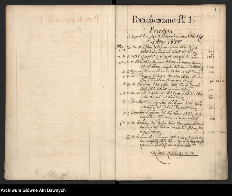 image.from.unit.number "Rejestr różnych dochodów i rozliczeń skarbu koronnego sporządzony przez pisarza A. Baiera."