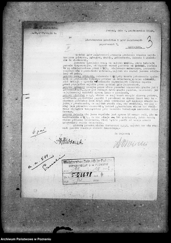 Obraz 7 z jednostki "Sprawy Domen majątki przekazane min. Rolnictwa i Dób Państw. przez Okręgowy Urząd Ziemski"