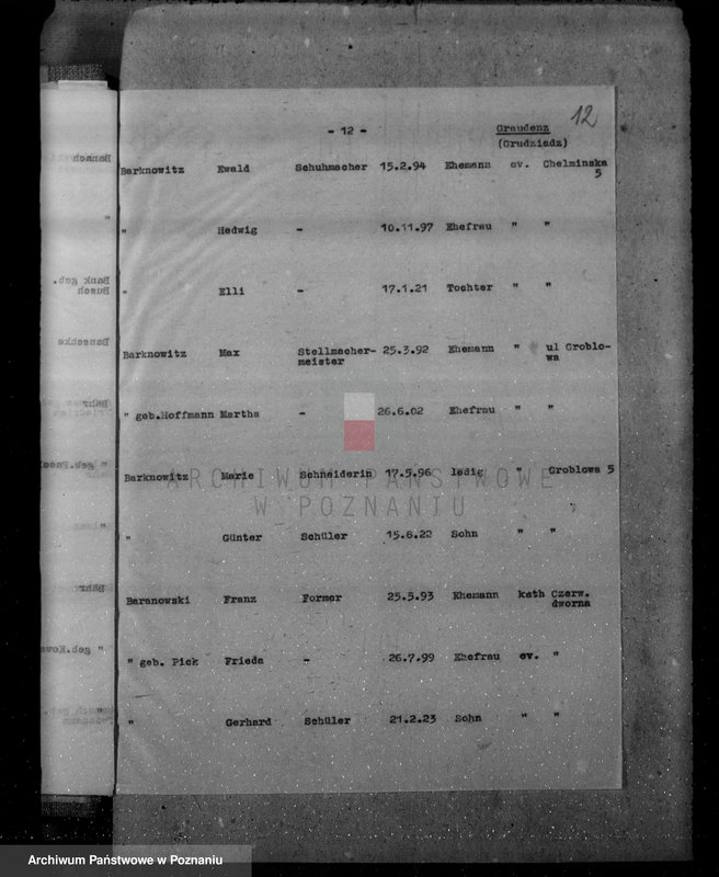Obraz 16 z jednostki "Das Deutschtum in Polen - spisy Niemców w powiecie grudziądzkim"