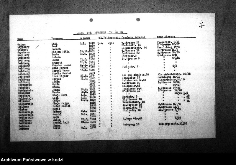 Obraz 10 z jednostki "[Alfabetyczny spis mieszkańców getta. Litery G i H]"