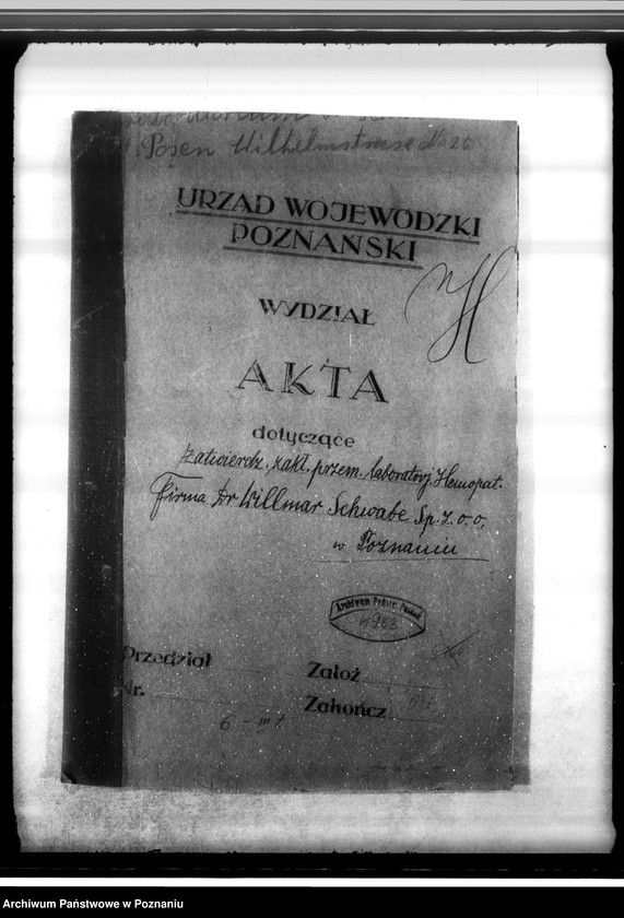 Obraz 4 z jednostki "Zatwierdzenie zakładu przemysłowego /laboratorium Homeopatycznego/ Firmy dr Willmar Schwabe Spółka z o. o. w Poznaniu"