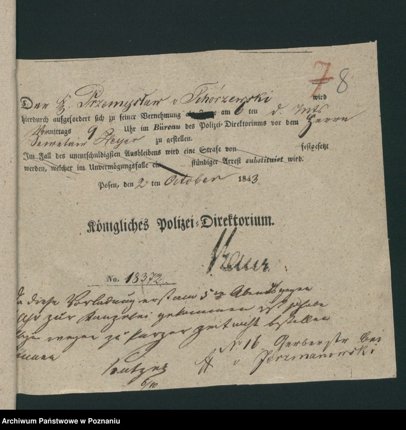 Obraz 13 z jednostki "A. betr. den polnischen Überläufer Przemysław von Tchorzewski"