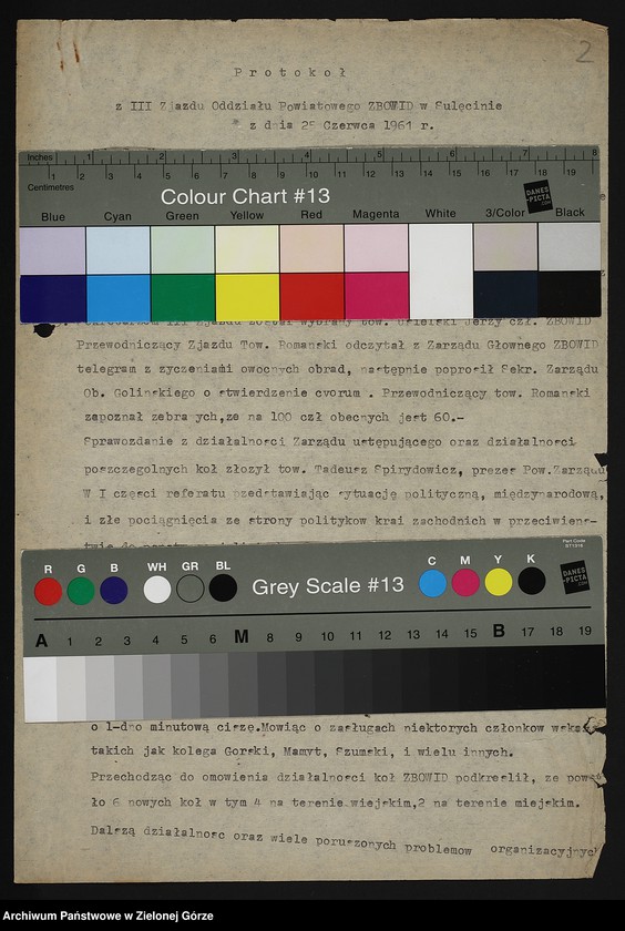 image.from.unit.number "Oddział Powiatowy ZBoWiD w Sulęcinie. Protokół z III Zjazdu Oddziału Powiatowego ZBoWiD z 25 czerwca 1961 r."