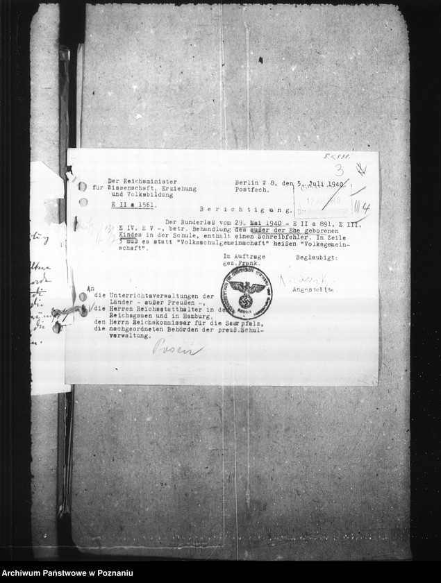 Obraz 9 z jednostki "Aussonderung von Kindern fremder Volkszugeherigkeit aus den deutschen Schulen [szkolna dla dzieci polskich]"